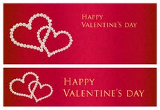 Red Valentine gift card with entwined hearts compo stock illustration Red Valentine gift card with entwined hearts compo stock illustration