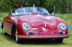 Red vintage retro 1958 Porsche 356 Speedster sports motor car royalty free stock photography Red vintage retro 1958 Porsche 356 Speedster sports motor car royalty free stock photography