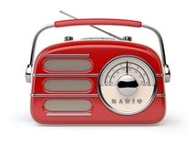 Red vintage retro radio receiver isolated on white. Vector Illustration Red vintage retro radio receiver isolated on white. Vector Illustration