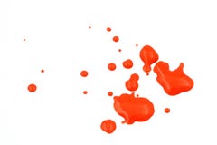 Red wet paint splash