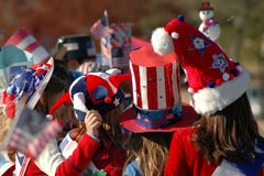 Red, White And Blue Hats Stock Photo