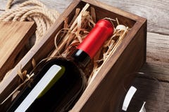 Red wine bottle and glass Stock Photos Red wine bottle and glass Stock Photos