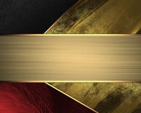 Red Yellow And Black Background With Gold Ribbon. Element For Design. Template For Design. Copy Space For Ad Brochure Or Announcem Royalty Free Stock Images