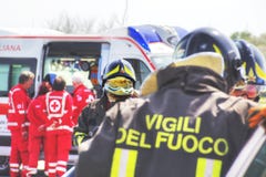 Reddingssimulatie van ongeval Simulatie van verkeersongevallen