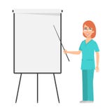 Redhead Nurse Points To Flip Chart Stock Images Redhead Nurse Points To Flip Chart Stock Images