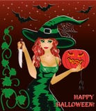Redhead Witch With A Knife Royalty Free Stock Image Redhead Witch With A Knife Royalty Free Stock Image