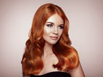 Redhead woman with curly hair stock images Redhead woman with curly hair stock images