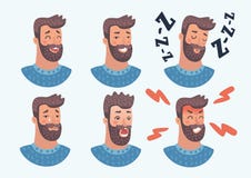 Reeks avatars Mannelijk karakter stock illustratie Reeks avatars Mannelijk karakter stock illustratie