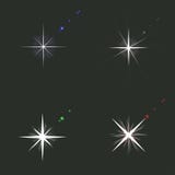 Reeks fonkelingslichten Het gloeien lichteffect in verschillende kleuren stock illustratie Reeks fonkelingslichten Het gloeien lichteffect in verschillende kleuren stock illustratie