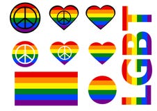 Reeks LGBT-pictogrammen vlag lgbt Vector royalty-vrije illustratie Reeks LGBT-pictogrammen vlag lgbt Vector royalty-vrije illustratie