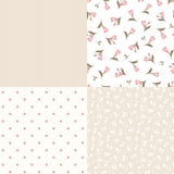 Reeks naadloze bloemen en geometrische roze en beige patronen Vector illustratie royalty-vrije illustratie Reeks naadloze bloemen en geometrische roze en beige patronen Vector illustratie royalty-vrije illustratie