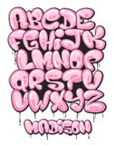 Reeks van het graffiti de bel gestalte gegeven alfabet stock illustratie Reeks van het graffiti de bel gestalte gegeven alfabet stock illustratie