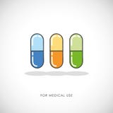 Reeks van kleurrijk pillen en capsulestabletten medisch pictogram royalty-vrije illustratie Reeks van kleurrijk pillen en capsulestabletten medisch pictogram royalty-vrije illustratie