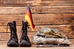 Reeks van militaire uitrusting van de militair van het deutschleger stock afbeeldingen Reeks van militaire uitrusting van de militair van het deutschleger stock afbeeldingen