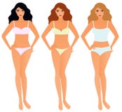 Reeks vrouwen in ondergoed stock illustratie Reeks vrouwen in ondergoed stock illustratie