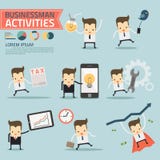 Reeks zakenmanactiviteiten stock illustratie Reeks zakenmanactiviteiten stock illustratie