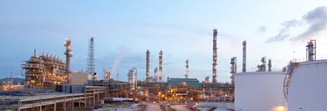 Refinery Plants In The Morning Time Stock Photo