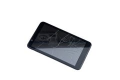 Reflection of lock on the broken screen of a mobile phone royalty free stock photo Reflection of lock on the broken screen of a mobile phone royalty free stock photo