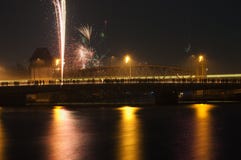 Reflection, Night, Bridge, Body Of Water Stock Image Reflection, Night, Bridge, Body Of Water Stock Image