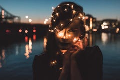 Reflection, Water, Night, Light Stock Photography Reflection, Water, Night, Light Stock Photography