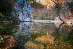 Reflections In The Lake At Monasterio De Piedra, Zaragoza, Aragon, Spain Royalty Free Stock Photo Reflections In The Lake At Monasterio De Piedra, Zaragoza, Aragon, Spain Royalty Free Stock Photo