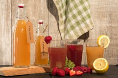 Refreschment with juice komboucha and ice royalty free stock photo Refreschment with juice komboucha and ice royalty free stock photo