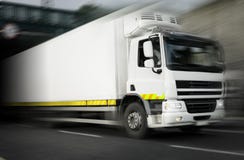 Refrigerator Truck In Motion Royalty Free Stock Photo