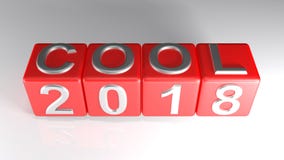 REFROIDISSEZ 2018 sur les cubes rouges - le rendu 3D illustration libre de droits REFROIDISSEZ 2018 sur les cubes rouges - le rendu 3D illustration libre de droits