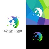 Regen-Farbkonzept des Entwurfes Illustrations-Vektor-Schablone stock abbildung Regen-Farbkonzept des Entwurfes Illustrations-Vektor-Schablone stock abbildung