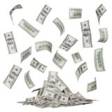 Regen van dollarrekeningen en een hoop van geïsoleerd geld Royalty-vrije Stock Afbeeldingen Regen van dollarrekeningen en een hoop van geïsoleerd geld Royalty-vrije Stock Afbeeldingen