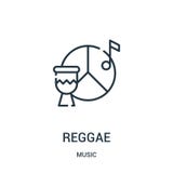 reggaesymbolsvektor från musiksamling Tunn linje illustration för vektor för reggaeöversiktssymbol stock illustrationer reggaesymbolsvektor från musiksamling Tunn linje illustration för vektor för reggaeöversiktssymbol stock illustrationer