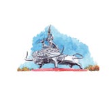 Reina Tamaris del monumento del bosquejo de la acuarela stock de ilustración Reina Tamaris del monumento del bosquejo de la acuarela stock de ilustración