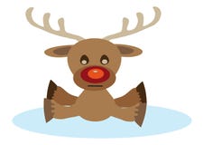 Reindeer and accident on ice, cartoon christmas card stock illustration Reindeer and accident on ice, cartoon christmas card stock illustration