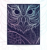 Reklambladmall med den mönstrade ugglan royaltyfri illustrationer Reklambladmall med den mönstrade ugglan royaltyfri illustrationer