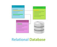 Relational database data table related symbol vector illustration concept stock illustration Relational database data table related symbol vector illustration concept stock illustration