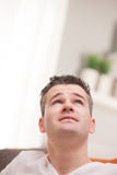 Relaxed man thinking about ideas or future stock image Relaxed man thinking about ideas or future stock image