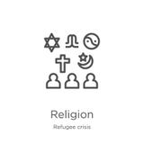 Religionsikonenvektor von der Flüchtlingskrisensammlung Dünne Linie Religionsentwurfsikonen-Vektorillustration Entwurf, dünne Lin lizenzfreie abbildung Religionsikonenvektor von der Flüchtlingskrisensammlung Dünne Linie Religionsentwurfsikonen-Vektorillustration Entwurf, dünne Lin lizenzfreie abbildung