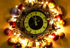 Reloj de la medianoche de la Feliz Año Nuevo 2017 Foto de archivo Reloj de la medianoche de la Feliz Año Nuevo 2017 Foto de archivo