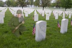 Veterans or memorial Day Concept, Soldier Cemetery