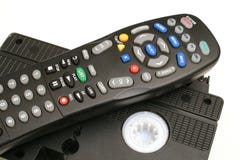 Remote Control With Vhs Tapes Upclose Stock Images