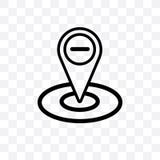 Remove Location vector linear icon isolated on transparent background, Remove Location transparency concept can be used for web an stock illustration Remove Location vector linear icon isolated on transparent background, Remove Location transparency concept can be used for web an stock illustration
