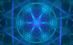 Render Illustration A Beautiful Abstract Pattern Of Glowing Blue Hues Consisting Of A Circle, A Star And Lilac Petals Royalty Free Stock Image Render Illustration A Beautiful Abstract Pattern Of Glowing Blue Hues Consisting Of A Circle, A Star And Lilac Petals Royalty Free Stock Image