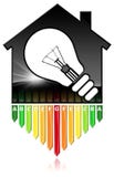 Rendimento energetico - House di modello e lampadina royalty illustrazione gratis Rendimento energetico - House di modello e lampadina royalty illustrazione gratis