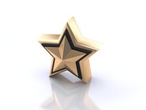 Rendição branca da reflexão 3d do assoalho da estrela do ouro ilustração do vetor Rendição branca da reflexão 3d do assoalho da estrela do ouro ilustração do vetor