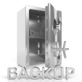 rendição 3D do cofre forte aberto com texto do backup de dados ilustração stock rendição 3D do cofre forte aberto com texto do backup de dados ilustração stock