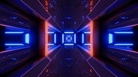 Rendição estrangeira do papel de parede 3d do túnel do scifi de Futuristice ilustração do vetor Rendição estrangeira do papel de parede 3d do túnel do scifi de Futuristice ilustração do vetor