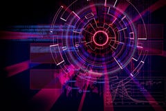 Rendu d'une cible futuriste de fond de cyber avec le lig de laser illustration de vecteur Rendu d'une cible futuriste de fond de cyber avec le lig de laser illustration de vecteur