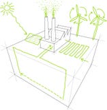 Renewable energy sketches Stock Photos Renewable energy sketches Stock Photos
