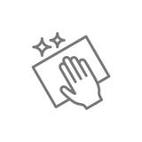 Rengöra med trasalinjen symbol stock illustrationer Rengöra med trasalinjen symbol stock illustrationer