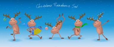 Rennes de Noël réglés Calibre de vecteur pour Chrismas ou nouveau voix pour illustration stock Rennes de Noël réglés Calibre de vecteur pour Chrismas ou nouveau voix pour illustration stock